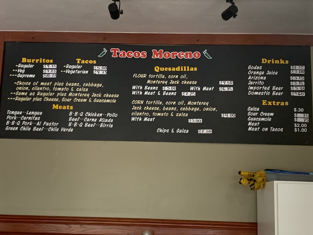 Tacos Moreno Menu - Image 3